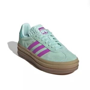Adidas gazelles bold mint and purple